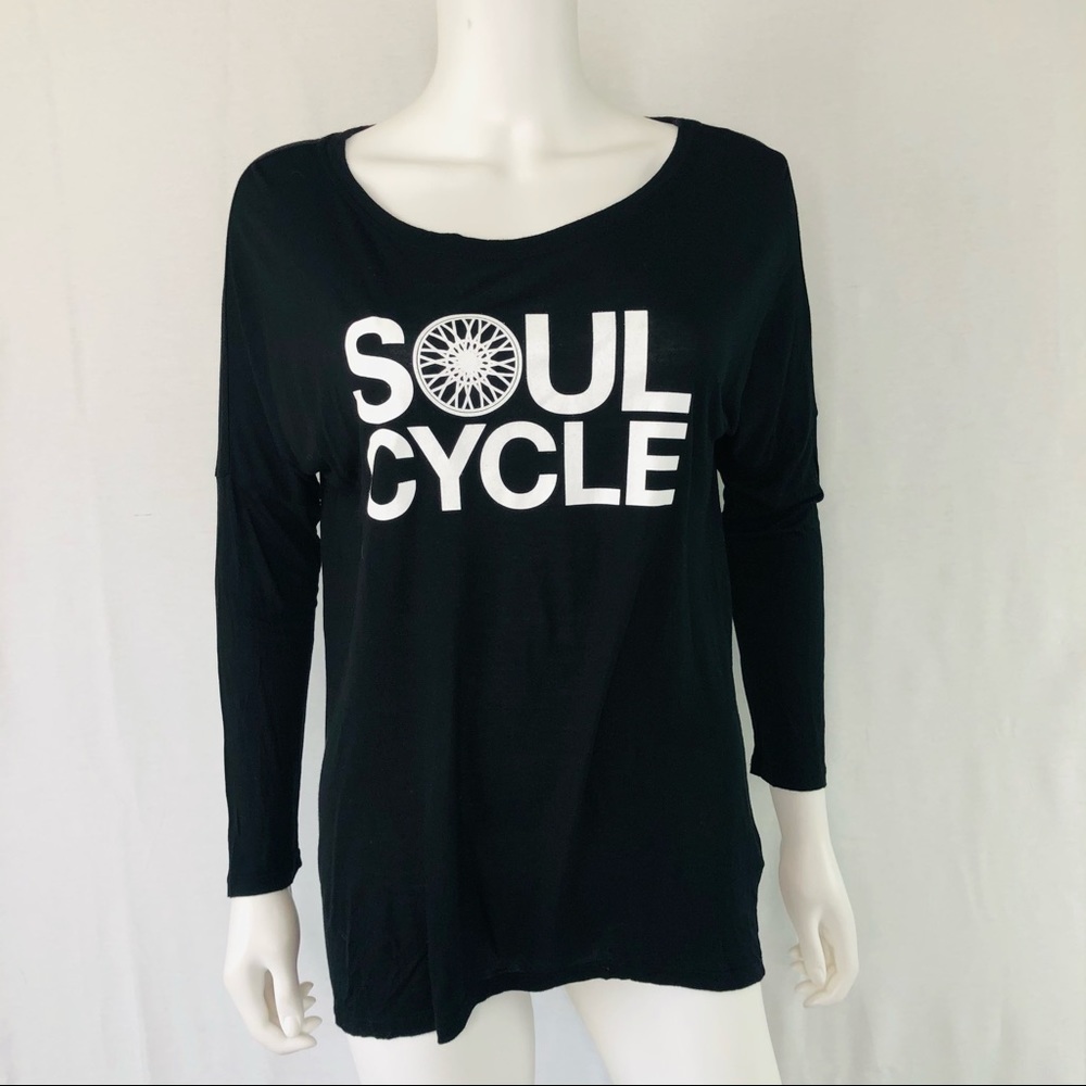 SoulCycle‎ Black Top T Shirt White Logo Medium